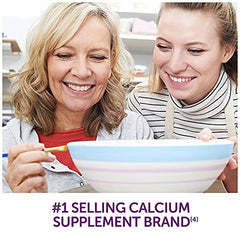 Caltrate calcium and vitamin D3 mini tablets packaging front showing four bottles.