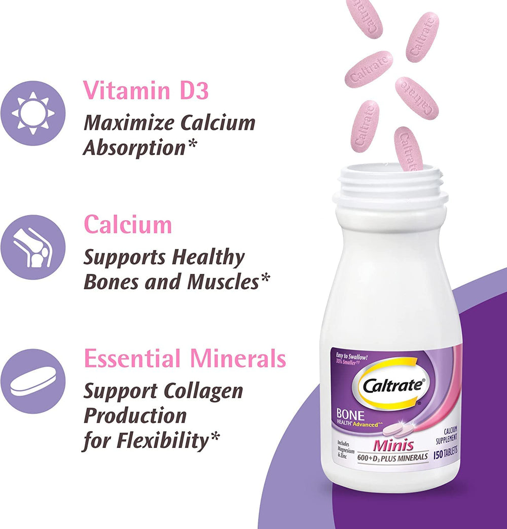 Caltrate Minis nutrition facts label, quick reference for ingredients.