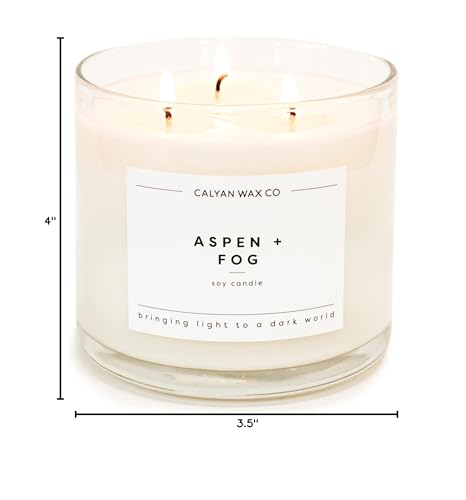 Aspen & Fog candle packaging and outer box display.