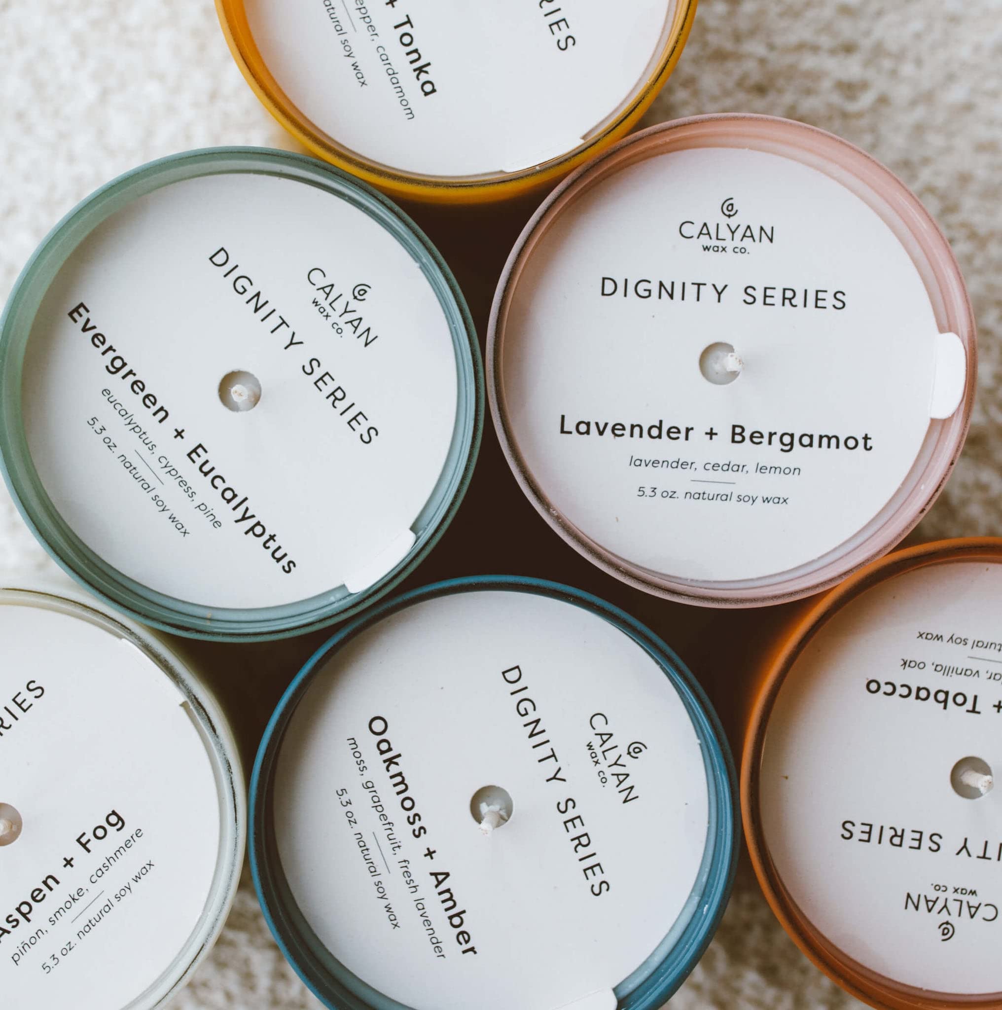 Calyan Wax Co. Oakmoss & Amber candle earthy luxury