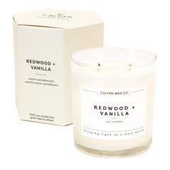 Calyan Wax Co. Redwood and Vanilla 2 Wick jar for a long-lasting aroma in living spaces