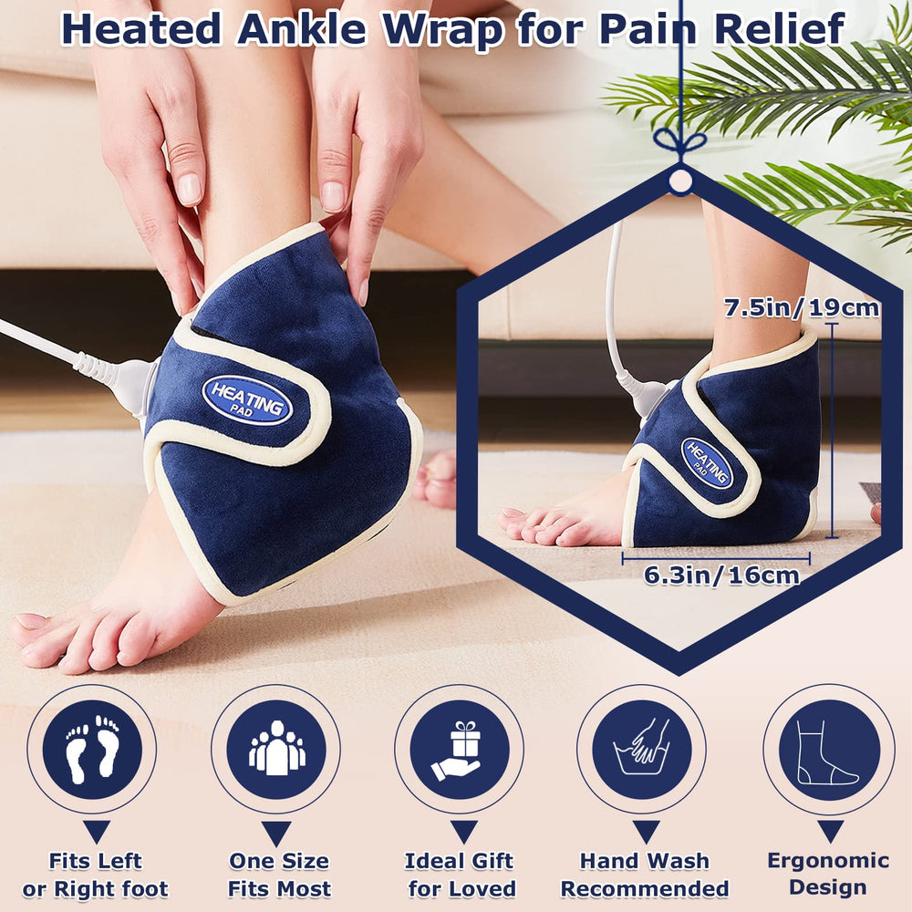 CAMECO ankle heat wrap with auto-off for safe use.