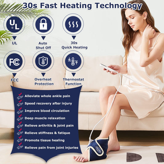 CAMECO heating pad under the foot for plantar fasciitis comfort.
