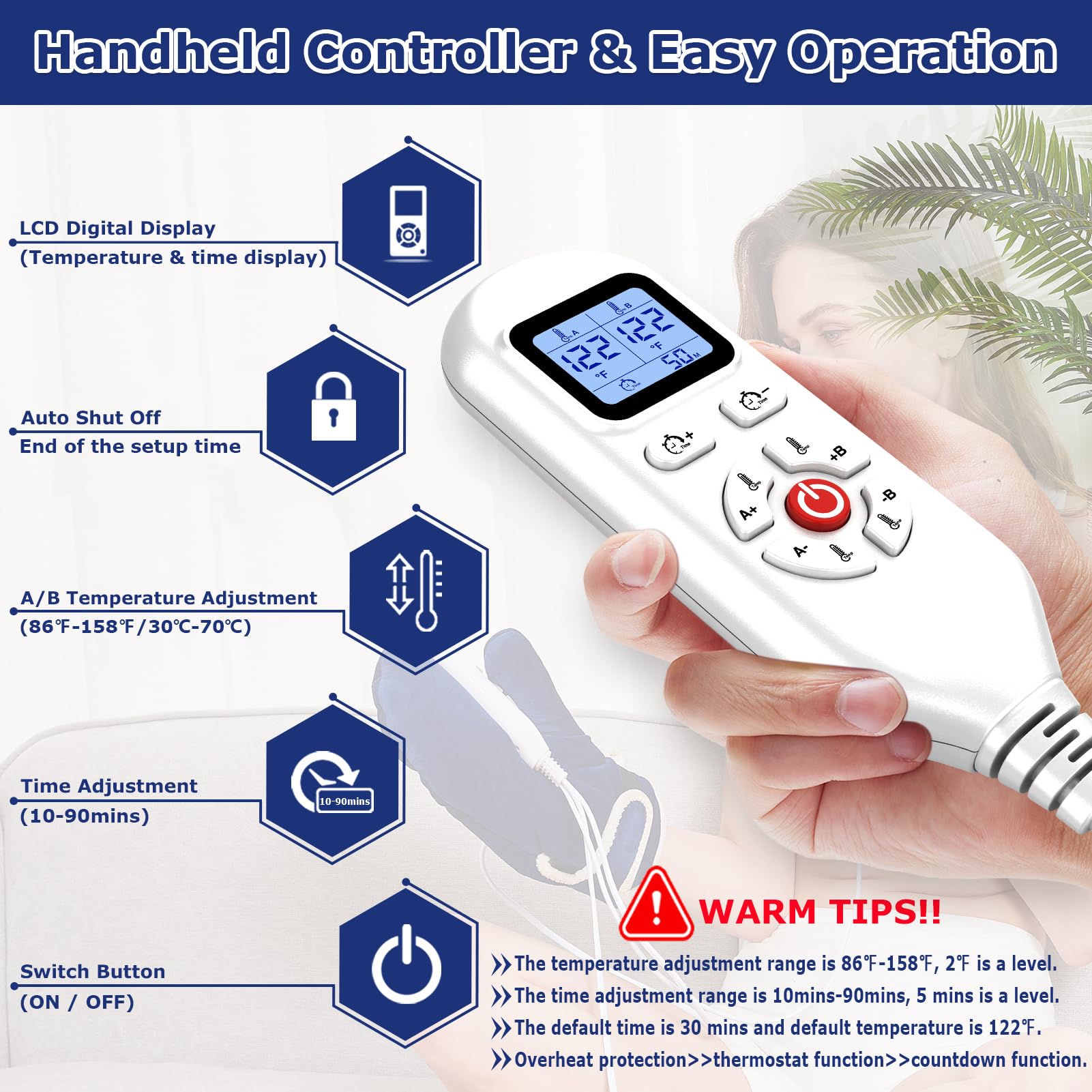 CAMECO hand warmer with heat range 86℉-158℉.