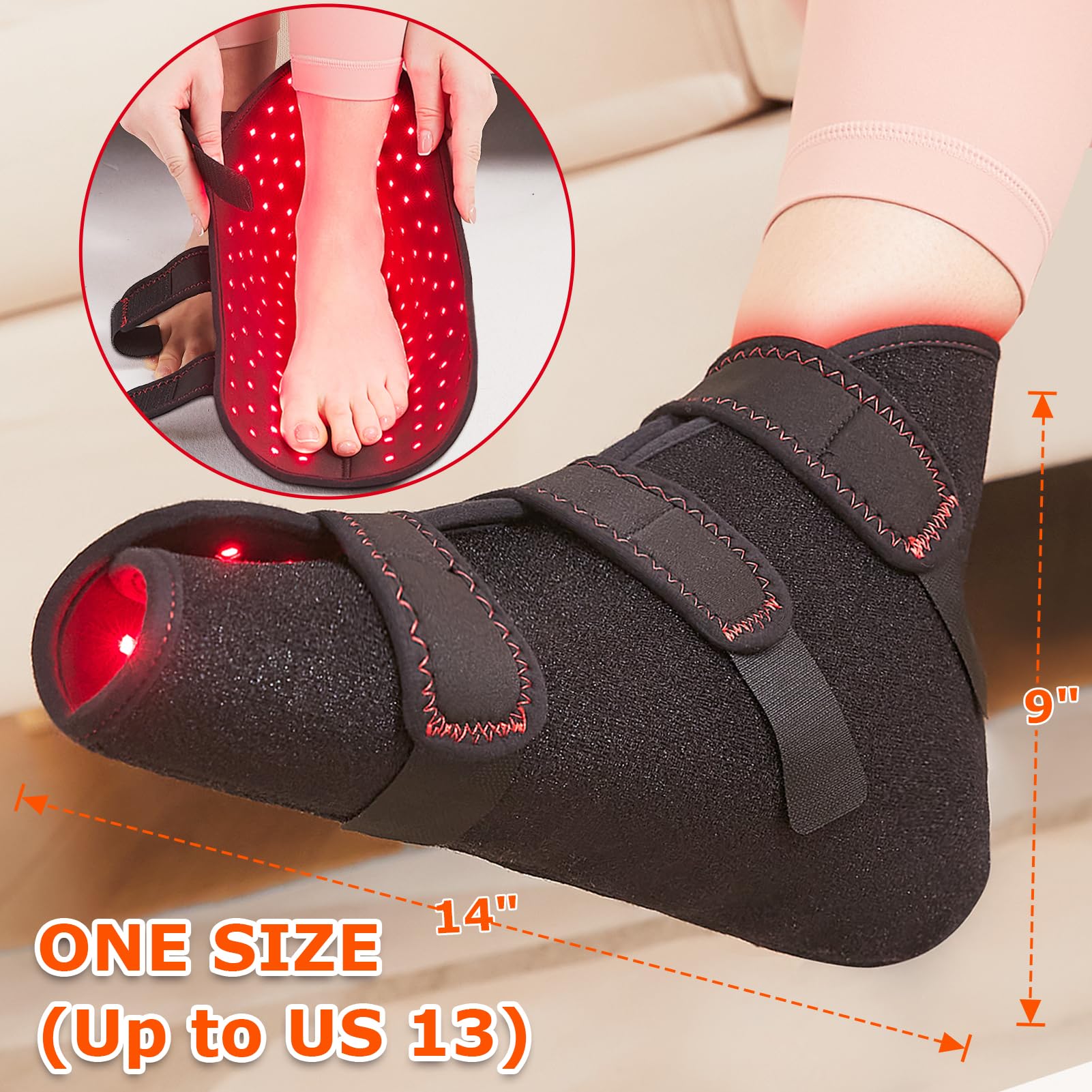 CAMECO infrared therapy shoe temperature settings panel for personalized comfort.