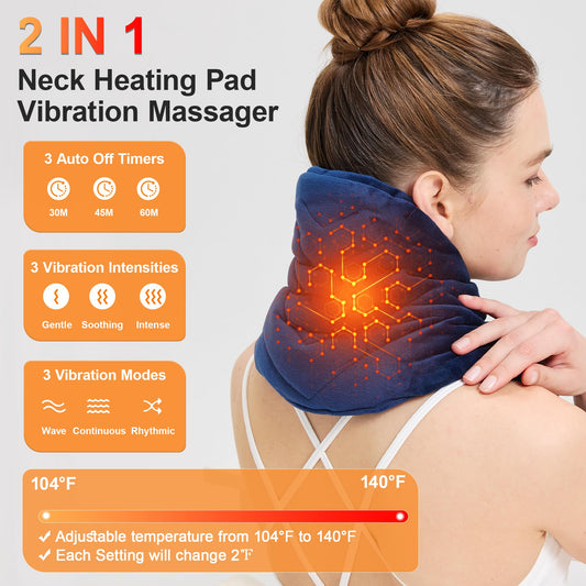 CAMECO 2-in-1 massager with remote control for customizable heat and vibration.