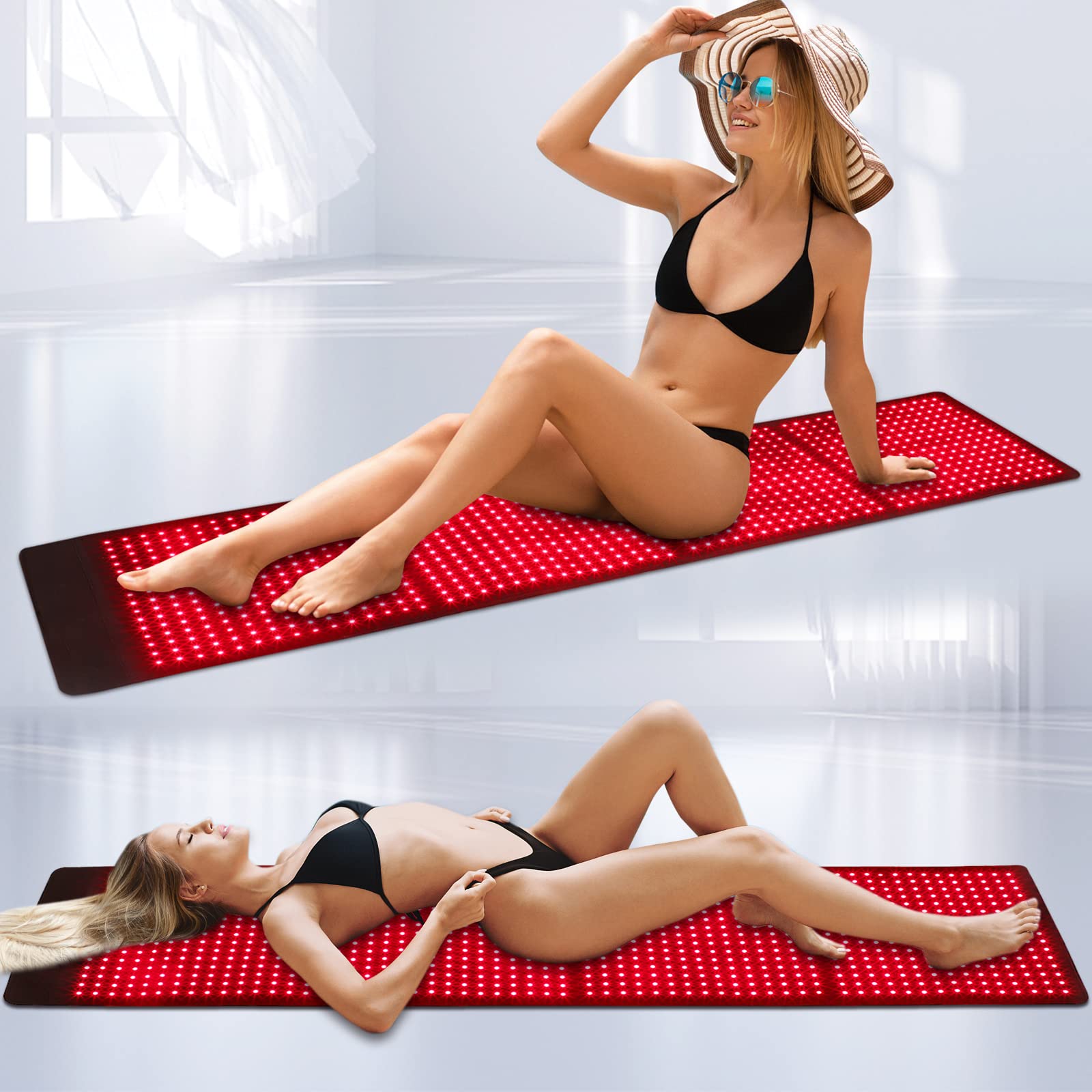 CAMECO red light therapy blanket close-up LED array for broad full-body coverage.