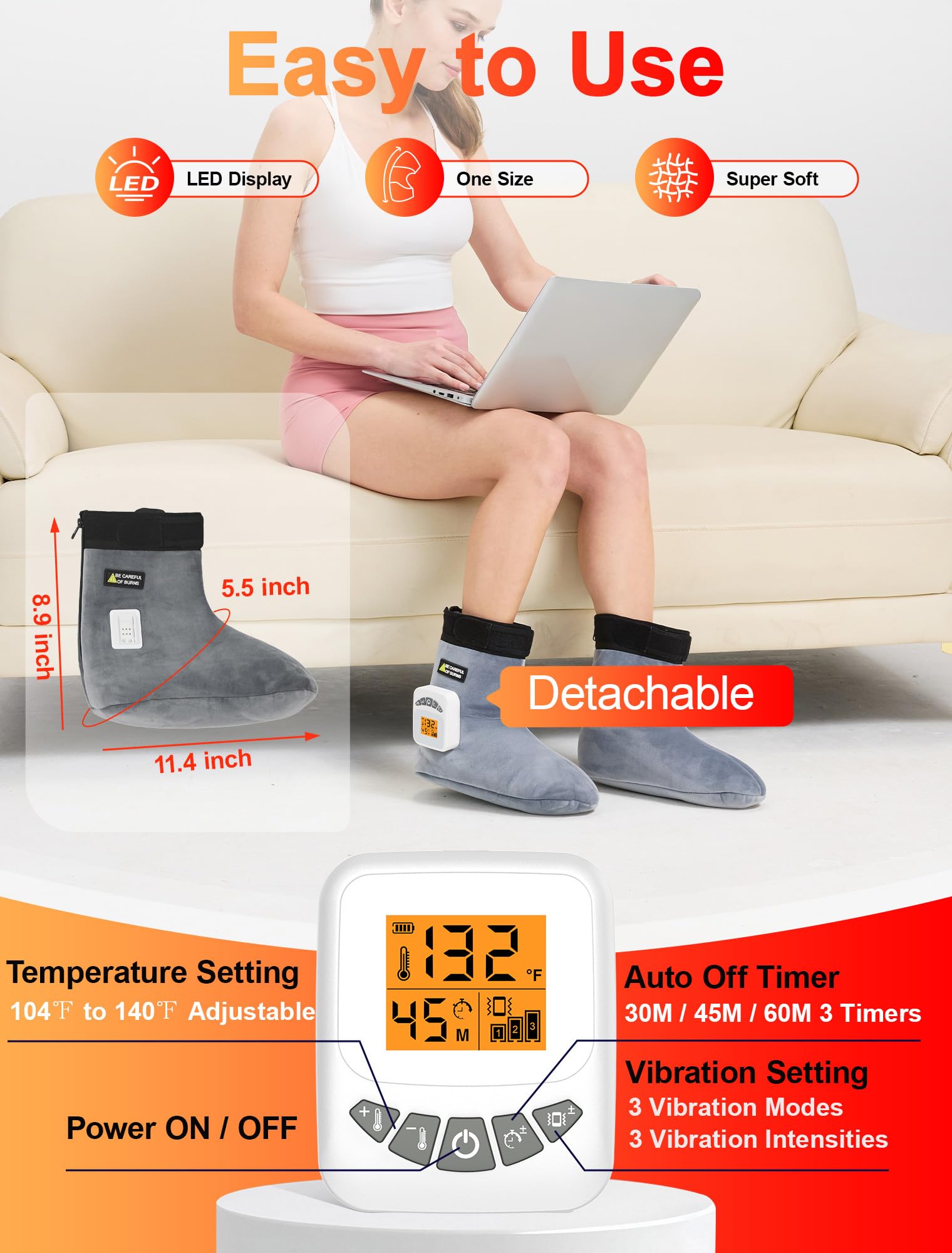 CAMECO remote control and LED display for heat and massage settings