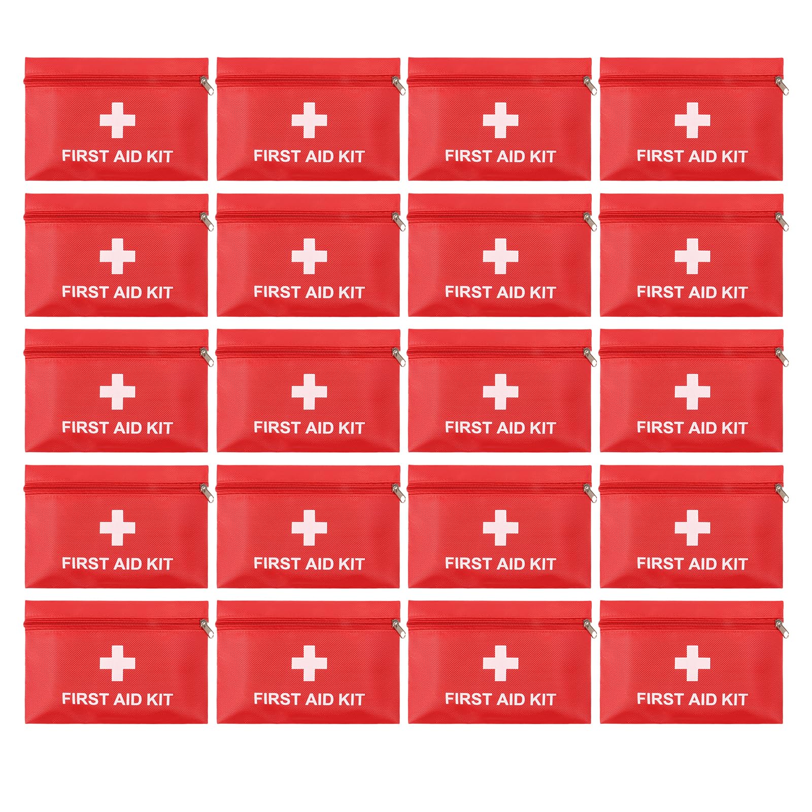 Camoredy empty mini first aid kit bag red front view for quick access.