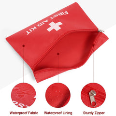 Camoredy empty mini first aid kit bag red open view ready for customization.