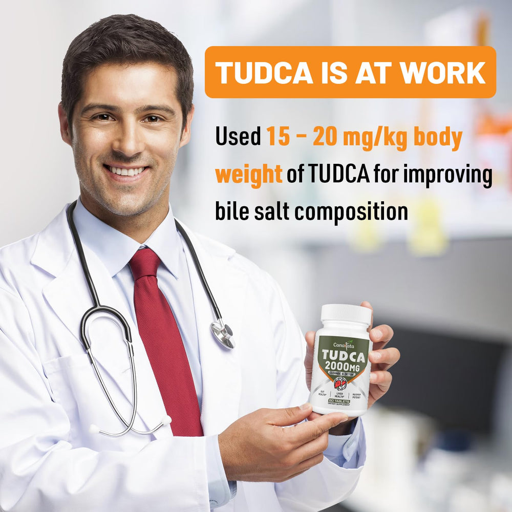 Canarata Tudca packaging with 60 days supply emphasizes long-term liver health support.