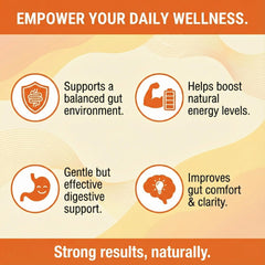 CandAssist caprylic acid ingredient visual highlights gut balance support.