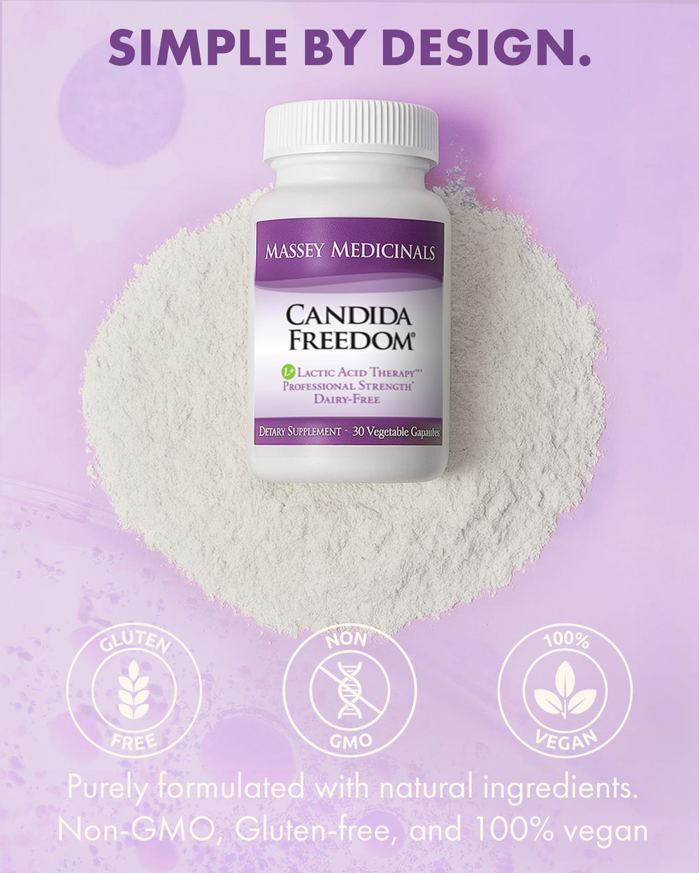 Candida Freedom Massey Medicinals colon cleanse pills packaging on shelf, trusted wellness product