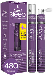 Cani Brands Feel Amazing Can I Sleep spray bottle, convenient nighttime relief at bedtime.