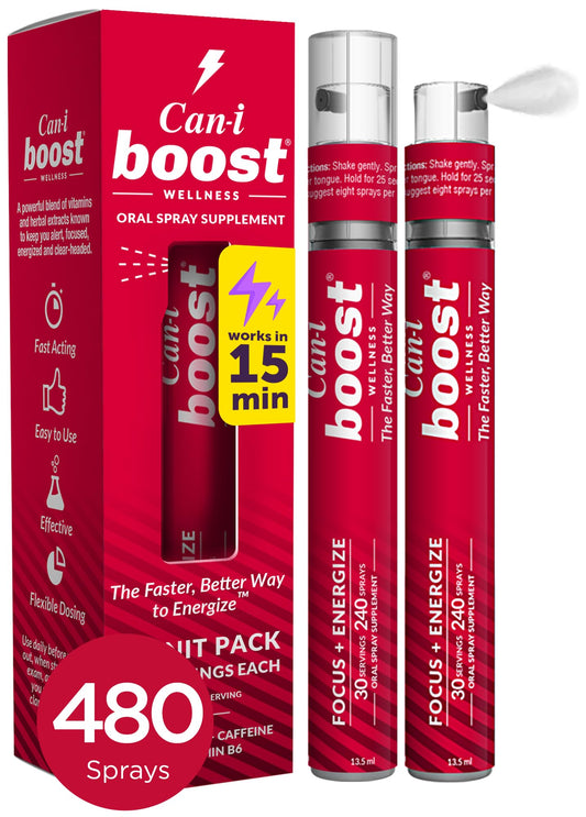 Cani Brands Feel Amazing liquid energy spray bottle pour for quick, focused use.