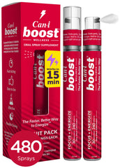 Cani Brands Feel Amazing liquid energy spray bottle pour for quick, focused use.