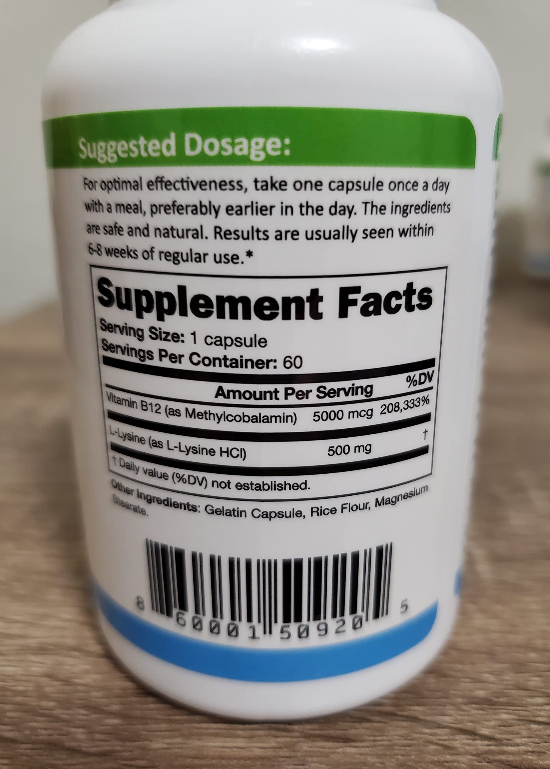 Cankerboy bottle label close-up highlighting B12 and L-Lysine for absorption.