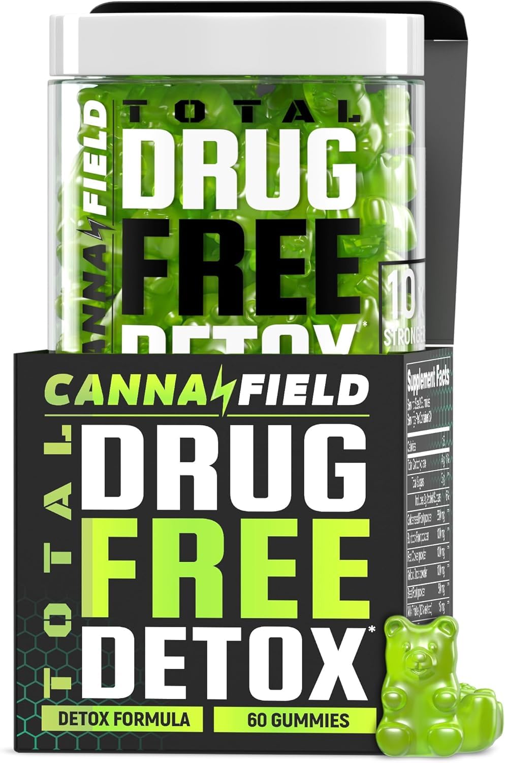 CANNA FIELD Full Body Cleanse Gummies bottle front view for convenient detox support.
