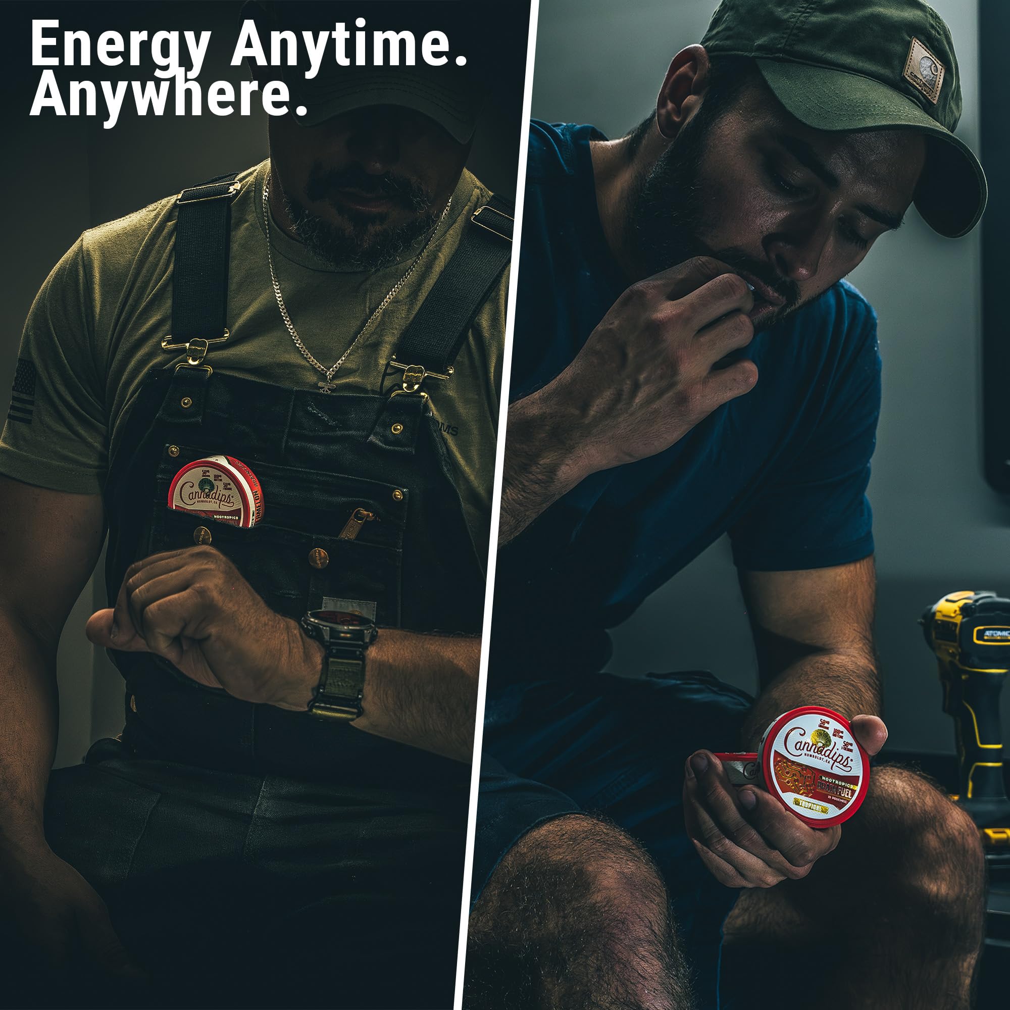Cannadips Mocha Energy Pouch with Lion's Mane ingredient label