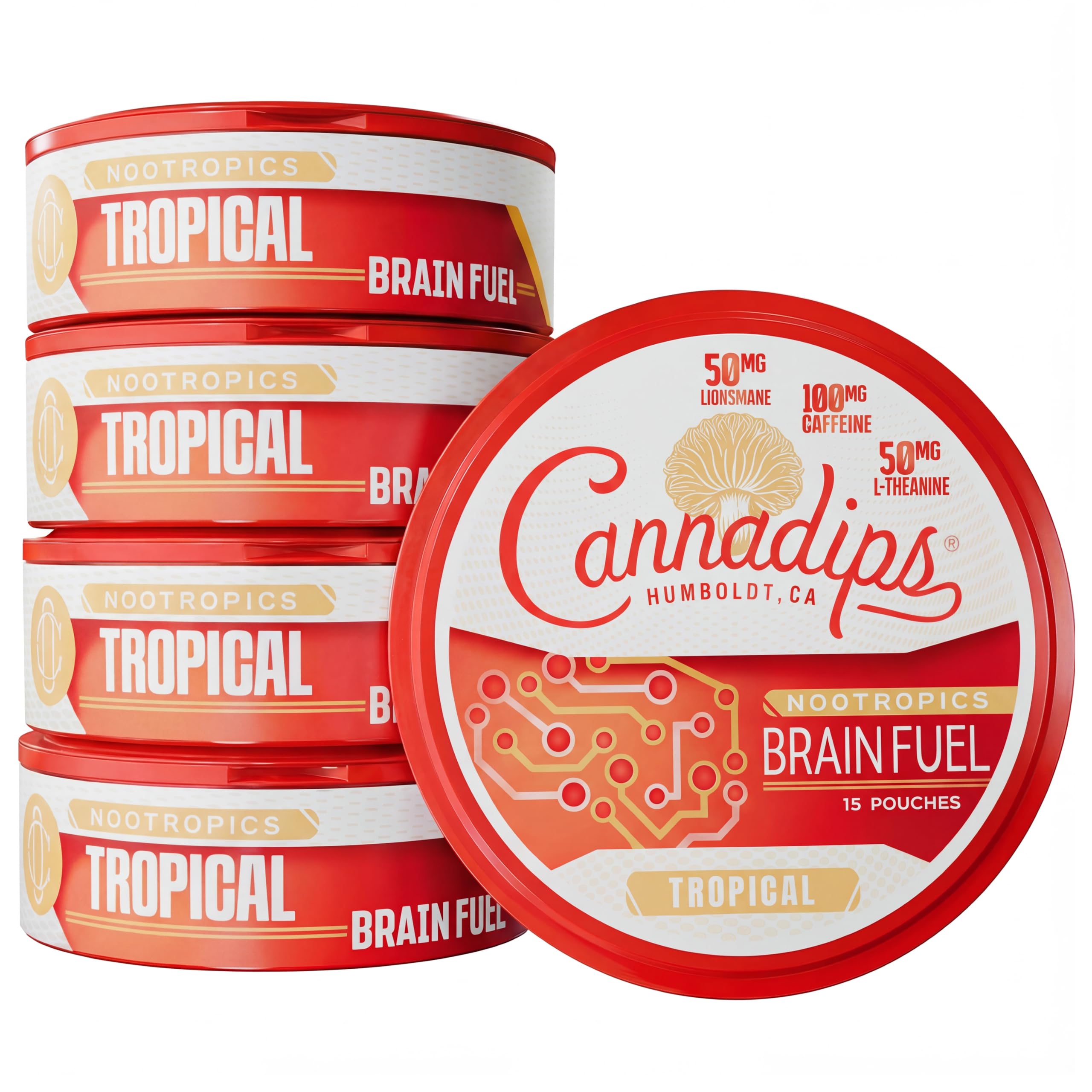 Cannadips Tropical Energy pack front view for on-the-go focus