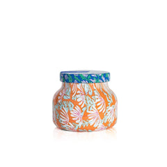 Capri Blue Pattern Play glass jar candle adds bold design and inviting ambiance.