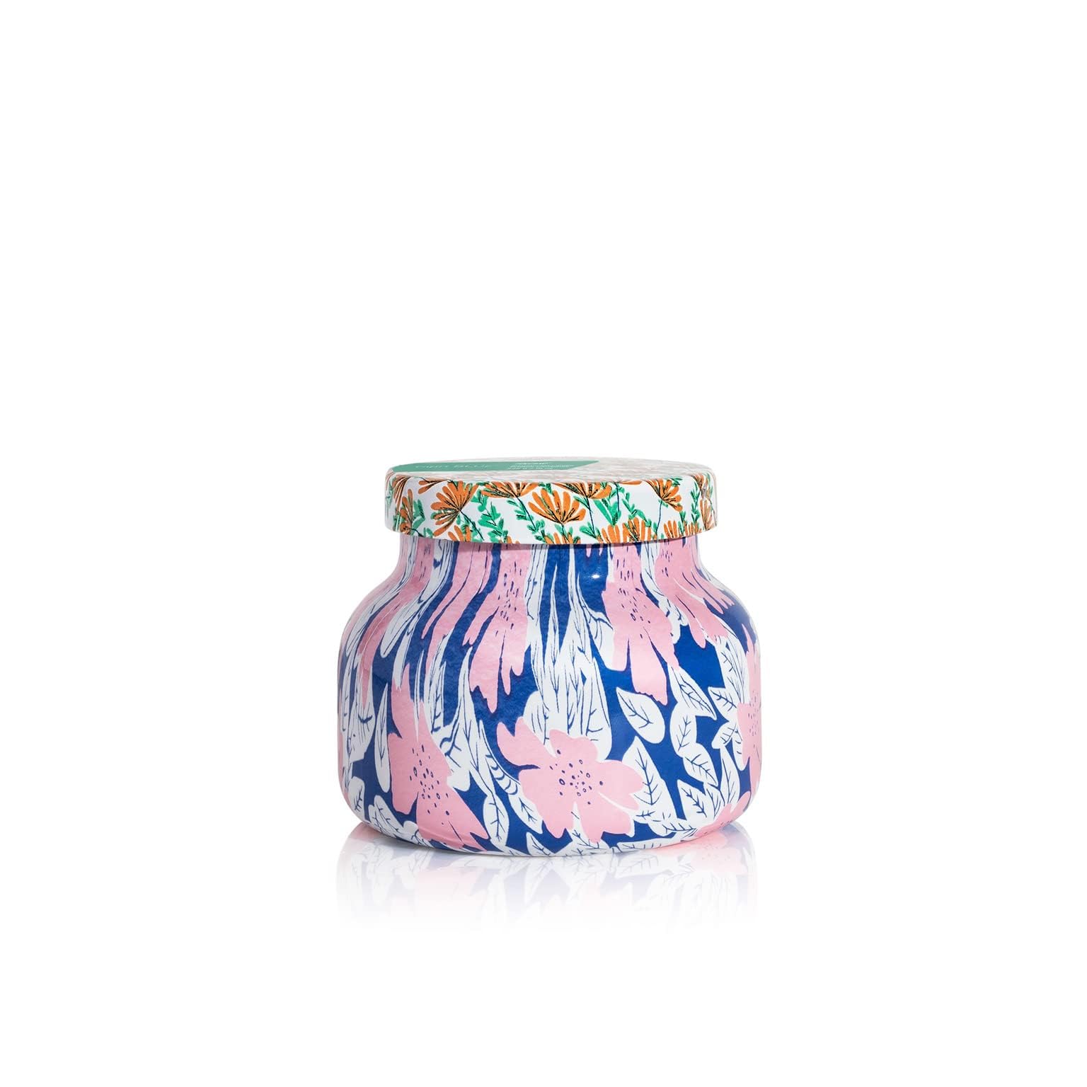 Capri Blue Pattern Play Volcano 8 oz candle in glass jar for vibrant decor and inviting aroma.