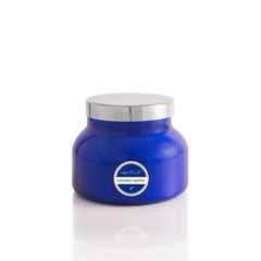Capri Blue Honeydew Crush petite jar candle in blue glass adds refreshing scent to any room.