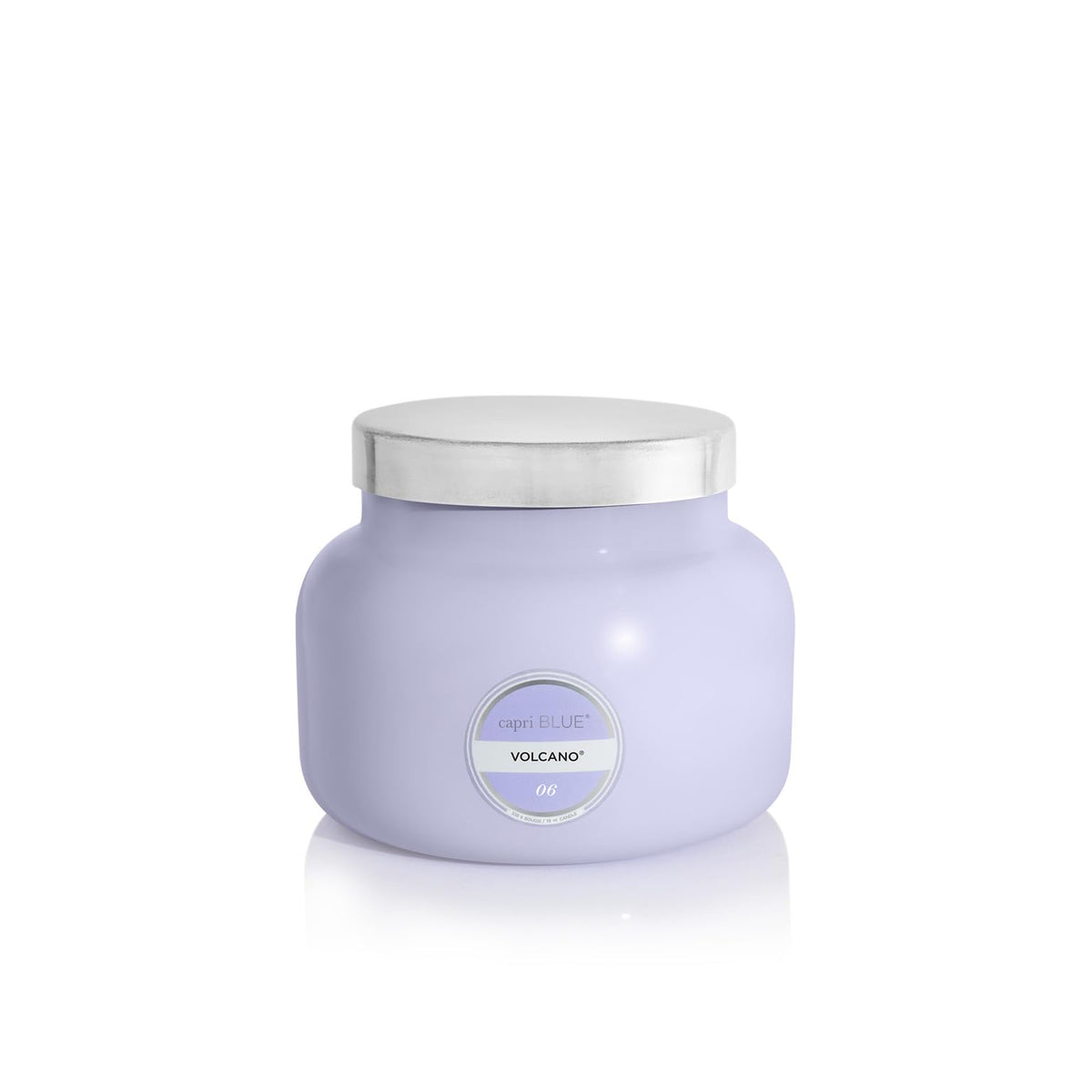 Capri Blue Volcano lavender jar candle front view, long-lasting fragrance for any living space.