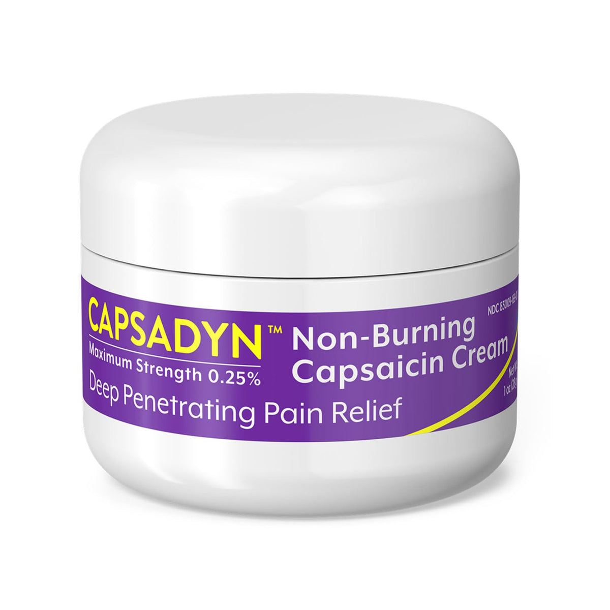 Capsadyn non-burning capsaicin cream jar ready for targeted pain relief.