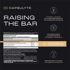 CAPSULYTE Pregame bottle back view highlighting ingredients and dosage information