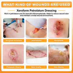 CARBOU petrolatum gauze dressing masks odor while protecting the wound.