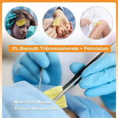 Carbou Xeroform helps protect wounds during dressing changes.