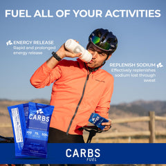 Carbs Fuel bundle displayed for training sessions and race-day fueling.
