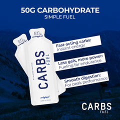 Carbs Fuel drink mix sachet used in hydration during exercise.