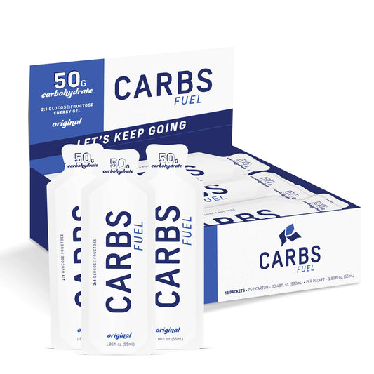 Carbs Fuel Original 50g gel pack for sustained endurance energy.