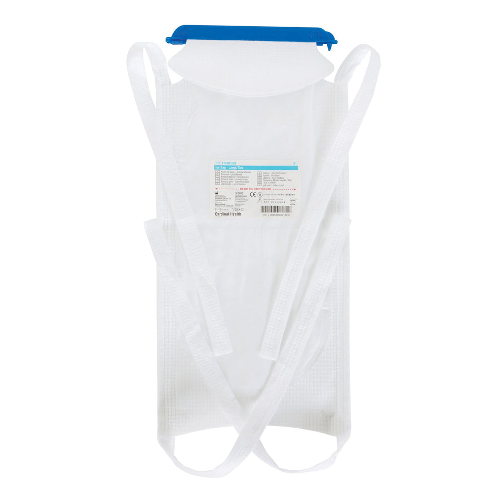 Cardinal Health ice bag with tie attachments, large size, for secure cooling and reduced spills