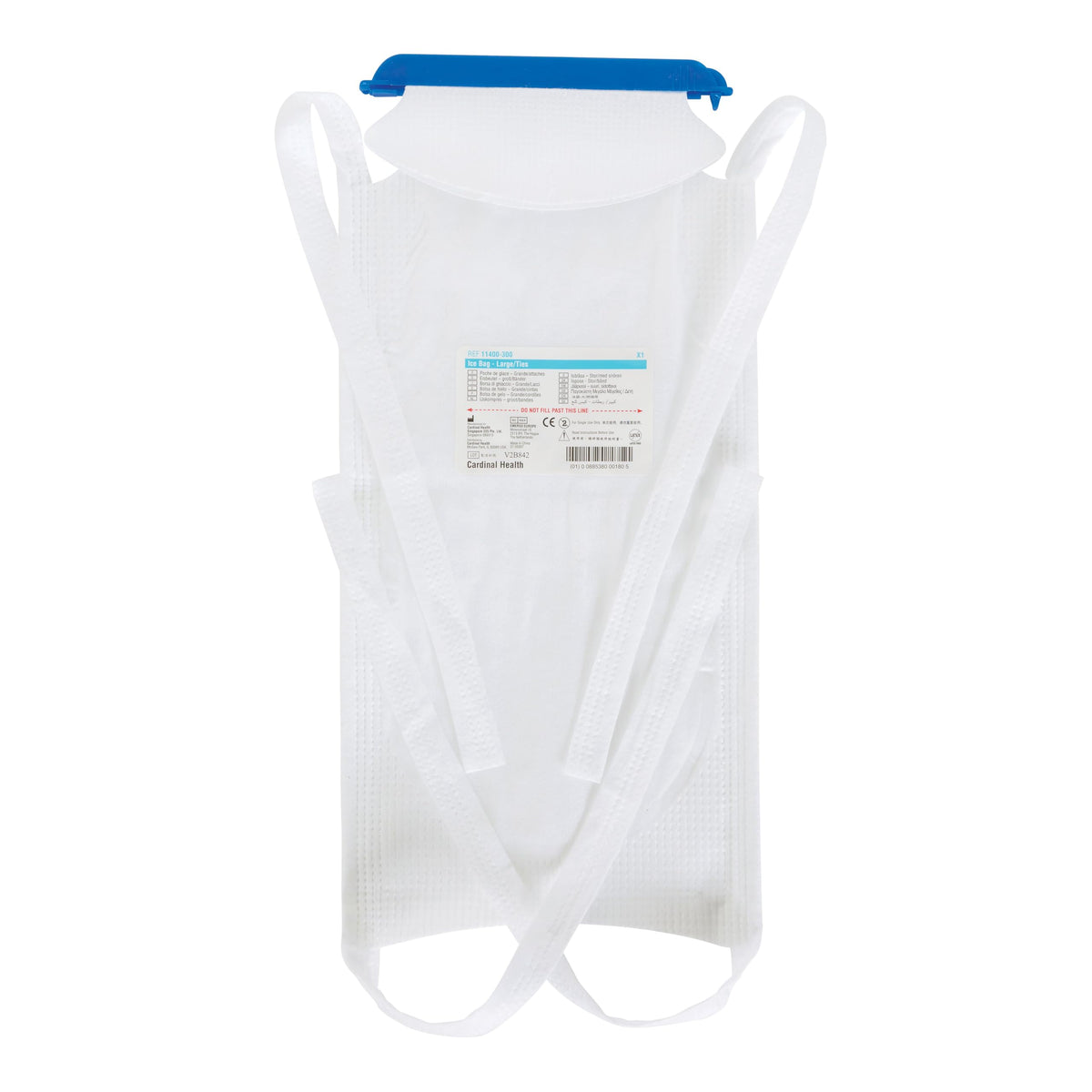Cardinal Health ice bag with tie attachments, large size, for secure cooling and reduced spills