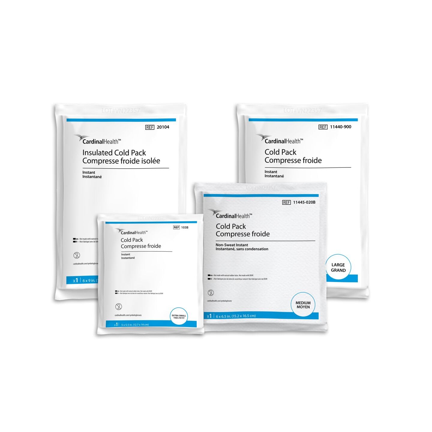 Cardinal Health Non Sweat Instant Cold Pack in 6x9 inch size provides quick, consistent cold therapy.