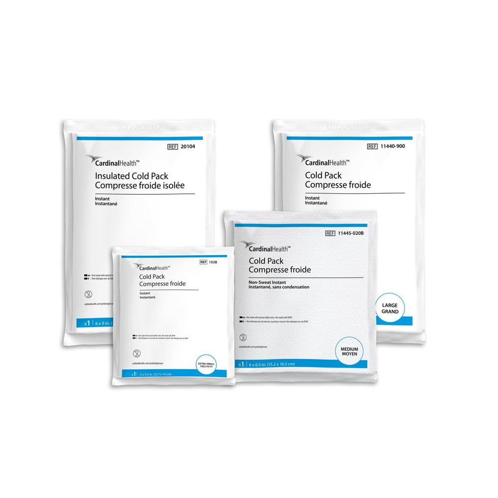 Cardinal Health Non Sweat Instant Cold Pack in 6x9 inch size provides quick, consistent cold therapy.