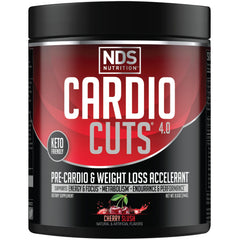 Cardio Cuts bottle in Cherry Slush flavor ready for pre-workout energy.