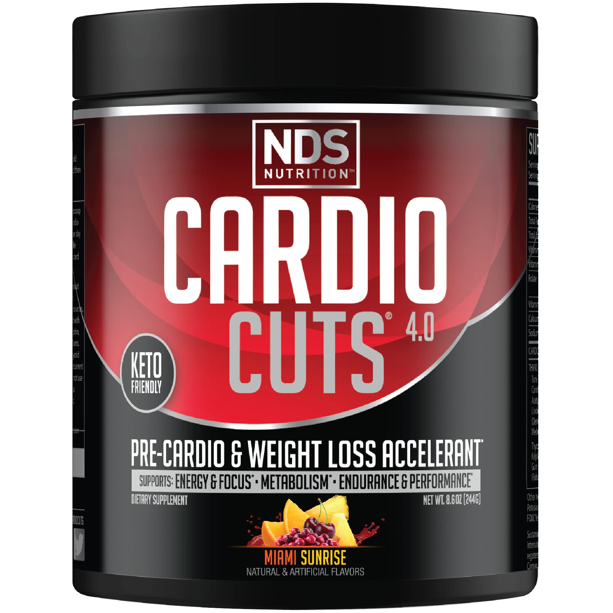 Cardio Cuts bottle with spoon demonstrates quick, pre-workout energy and appetite control
