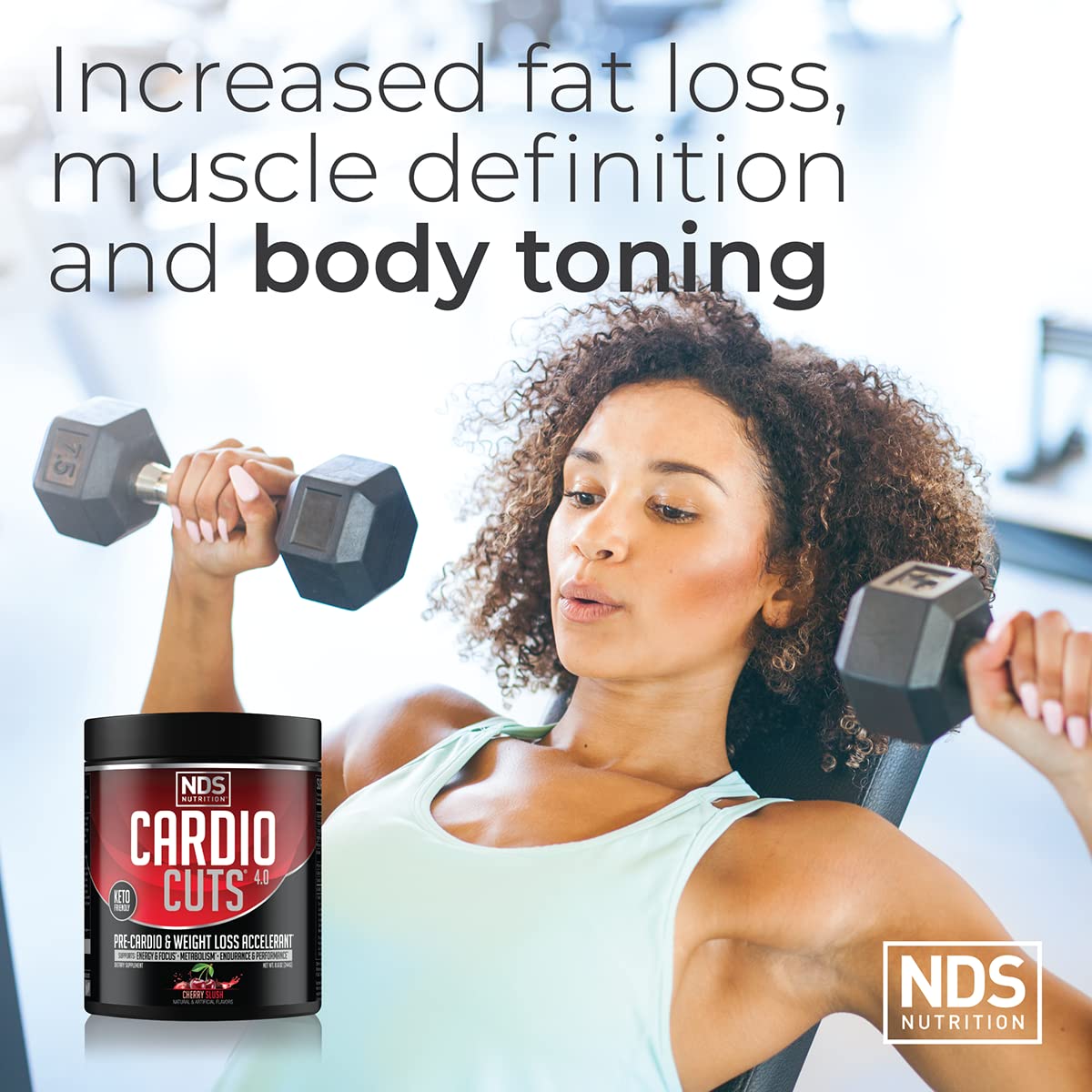 Chilled glass of Cardio Cuts Cherry Slush ready for a pre-workout energy boost.