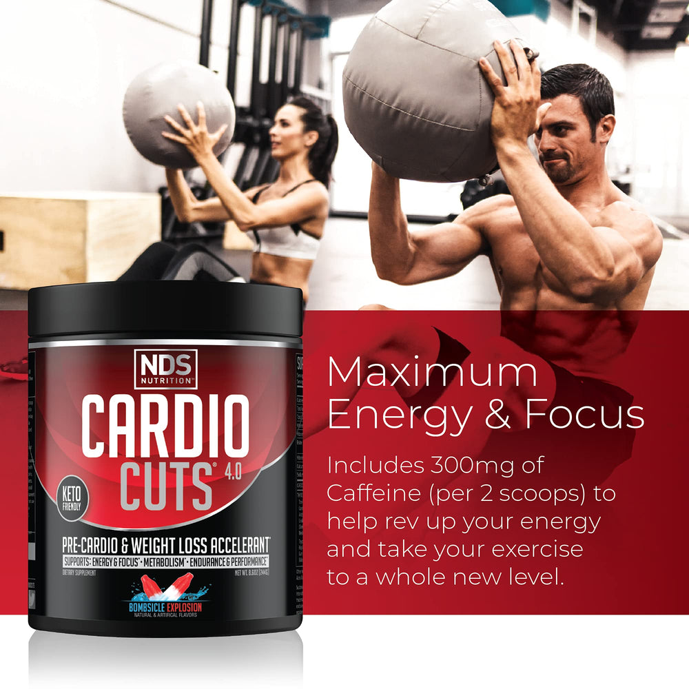 Cardio Cuts TeaCrine and Ashwagandha visuals suggest focused stamina and metabolism support.