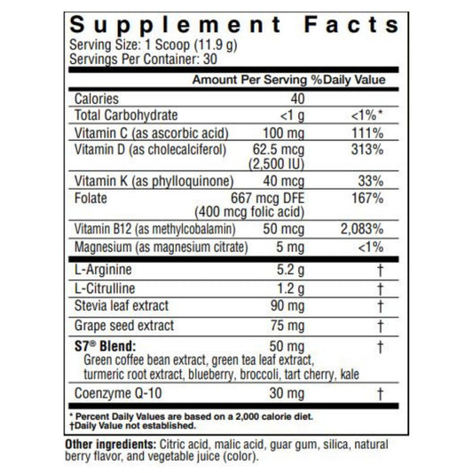 Cardio Defender scoop with powder ready to mix into a workout drink.