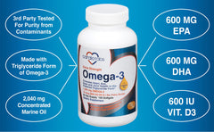 CardioTabs EPA and DHA softgels closeup showing pure marine oil.