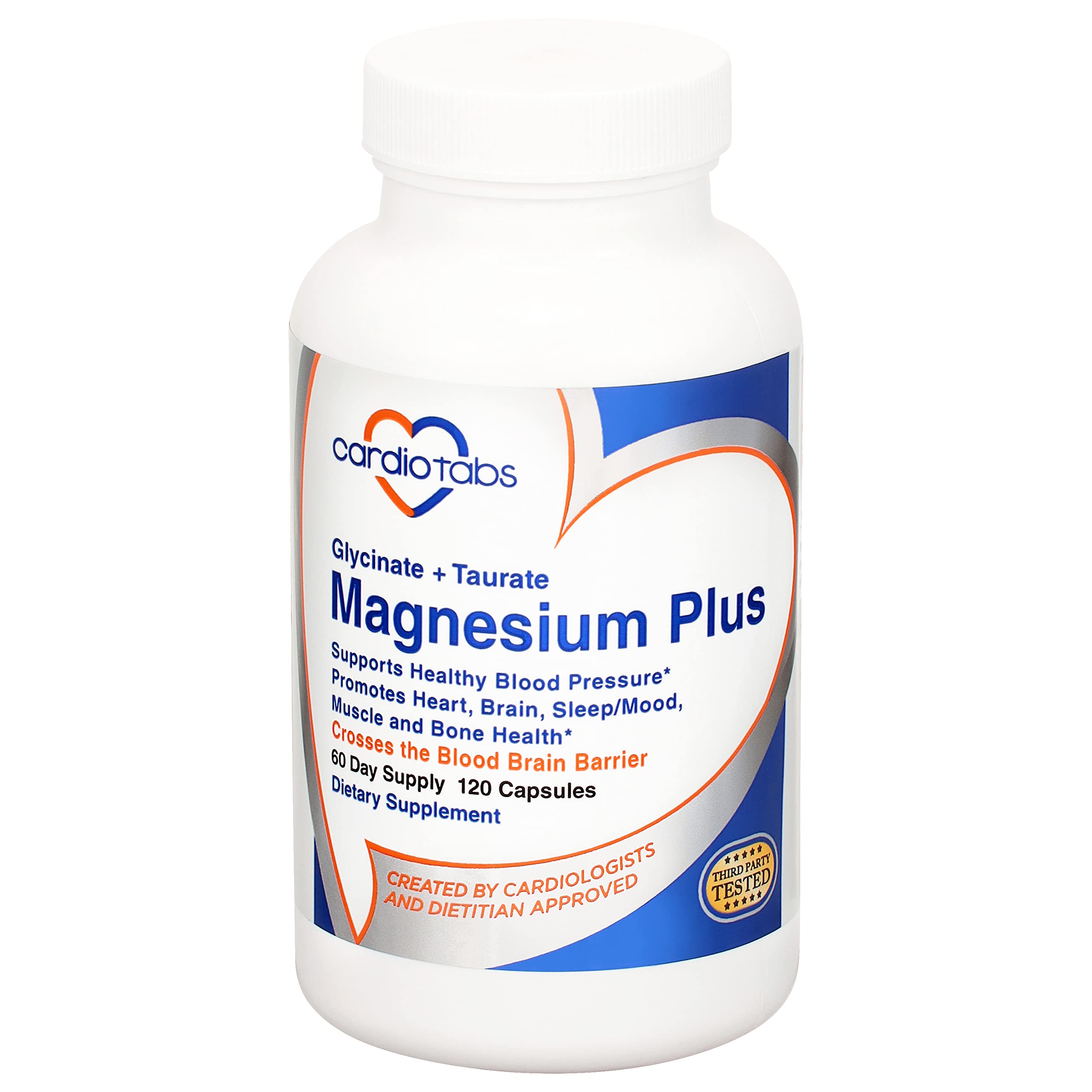 CardioTabs Magnesium Plus bottle with capsules for heart and sleep support