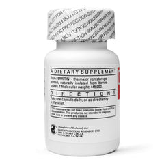 Cardiovascular Research ferritin capsules close-up showing small easy-to-swallow design