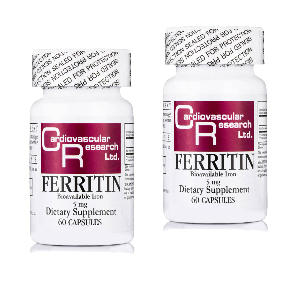 Cardiovascular Research ferritin iron supplement bottle front view for daily iron support