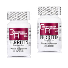 Cardiovascular Research ferritin iron supplement bottle front view for daily iron support
