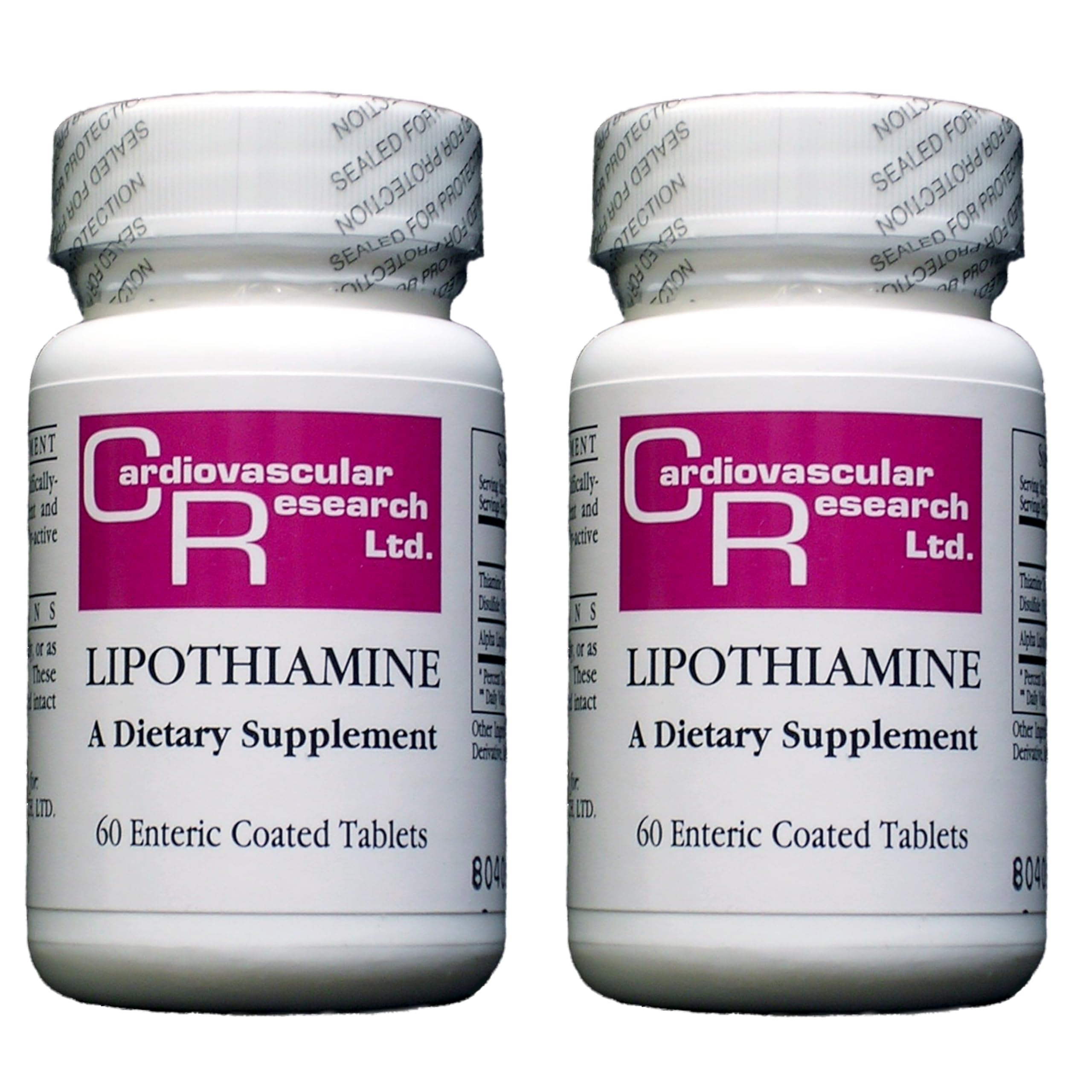 Cardiovascular Research Lipothiamine bottle with 120 capsules for daily energy support.